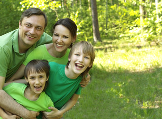 Beautiful Caucasian family of four