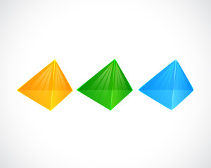 Three Realistic Triangle Bubble for template