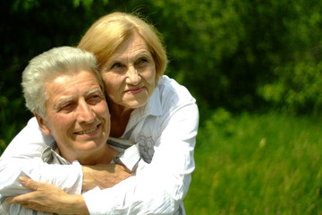 Beautiful Caucasian aged couple