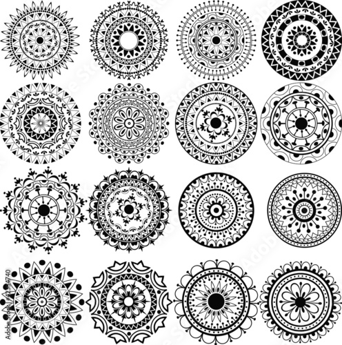 A Set Of Beautiful Mandalas And Lace Circles Stock Image