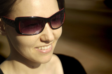 Beautiful Caucasian woman in glasses