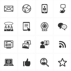 Obraz premium Social media and communication icons