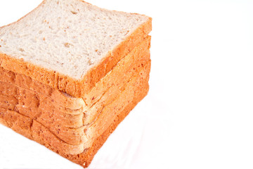 Whole wheat bread isolated on white background