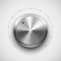 Volume button (music knob) with metal texture (chrome)