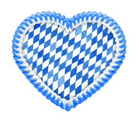 Lebkuchenherz Weiß-blau