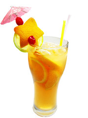 fruit cold juice drink with orange