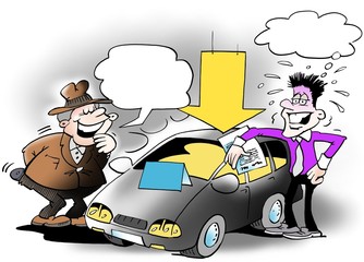 Salesman with a worried face...