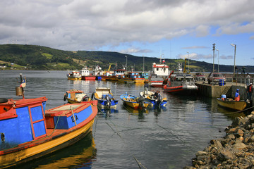 Fototapeta na wymiar Port rybacki Ancud, Chiloe Island, Chile