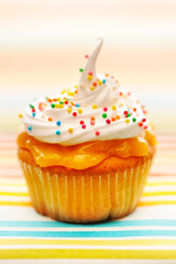Cupcake with whipped cream