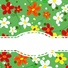 Daisy flower card with doily ribbon