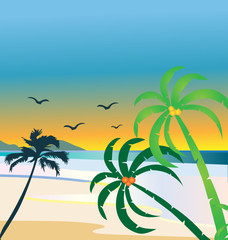Obraz na płótnie Canvas Tropikalna plaża wektor