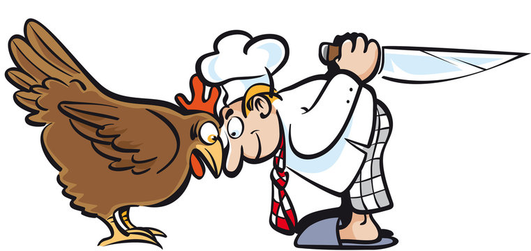 Koch mit Huhn