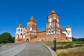 Fototapeta na wymiar Gothic castle in Mir (Belarus).