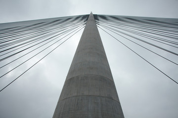 suspension bridge pilon - obrazy, fototapety, plakaty