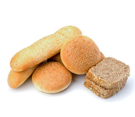 Bread loafs and buns variety