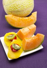 Melón,mango,fresa y kiwi