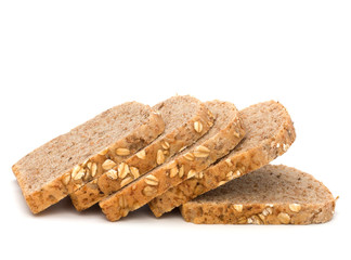 Healthy bran bread slices with rolled oats