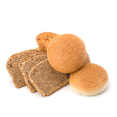 Bread loafs and buns variety