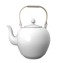 white teapot