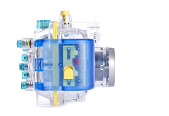 Fototapeta premium Underwater Camera Housing Isolated on White