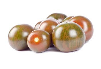 Zebra Cherry Tomatoes Isolated on White