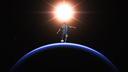 サッカー選手と惑星 © tsuneomp