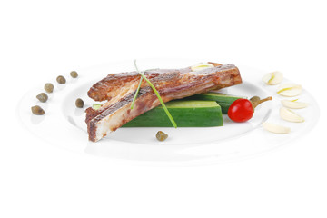 hot roasted beef meat bone steak