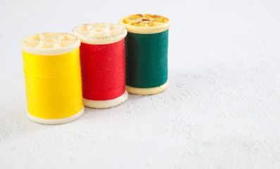 red yellow green thread