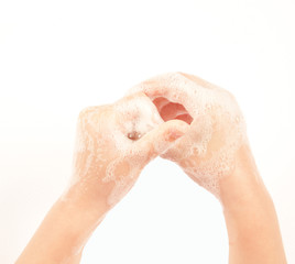 Fototapeta premium child hand wash