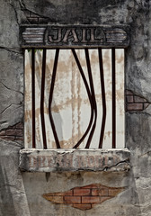 Broken jail window