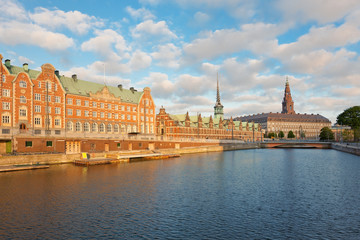 Morning view on Christiansborg Palace in Copenhagen