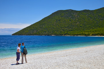 gr&egrave;ce; ioniennes, kefalonia : plage d'Antisamos