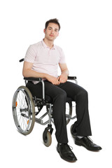Young professional in wheelchair front view