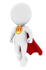 3d white people superhero