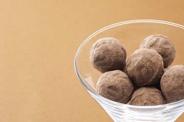 グラスにはいったチョコレートのアップ