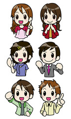 私服　男女　上半身