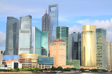 Naklejka premium Shanghai city landscape skyline