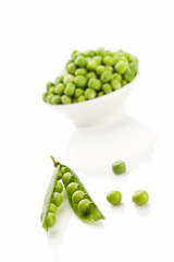 Fresh peas isolated.