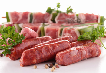 assortment of raw meats