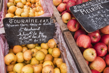 Apples on sale at a French market