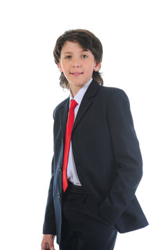 portrait of a boy businessman in a business suit