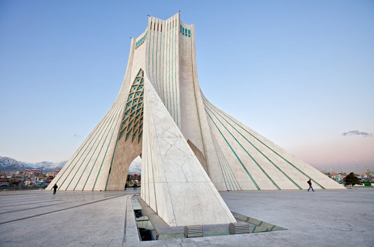 Side view of Azadi square in Tehran