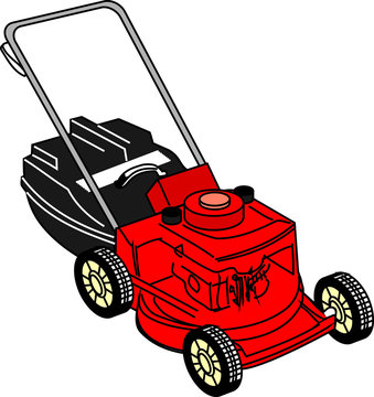 Red Lawn Mower