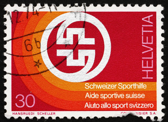 Postage stamp Switzerland 1974 Swiss Sports Foundation Emblem