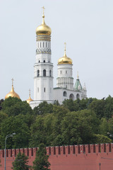 Bell Tower Of Ivan the Great and The Kremlin Wall in Moscow