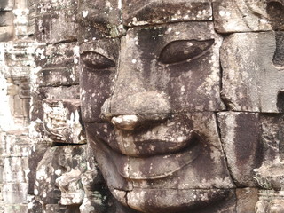 Stone Face at Bayon Temple - Angkor, Cambodia
