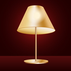 illustration of realistic lampshade in dark red background.