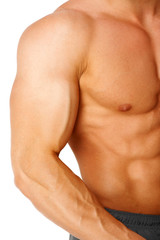 Fototapeta premium Part of a man's body on a white background