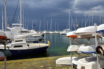 Fototapeta premium Port of Thonon les Bains in France