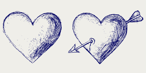 Sketch pencil. Heart